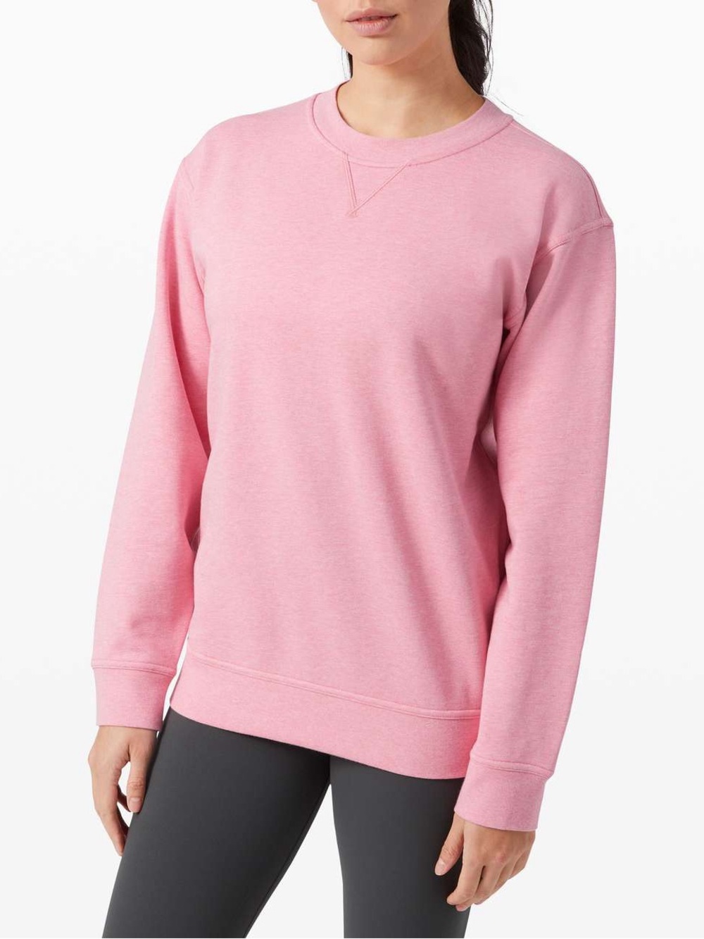 Lululemon All Yours Crew, Terry, Heathered Azalea Pink